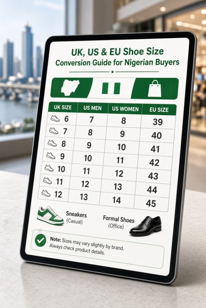 UK, US, and EU Shoe Size Conversion Guide for Nigerian Buyers